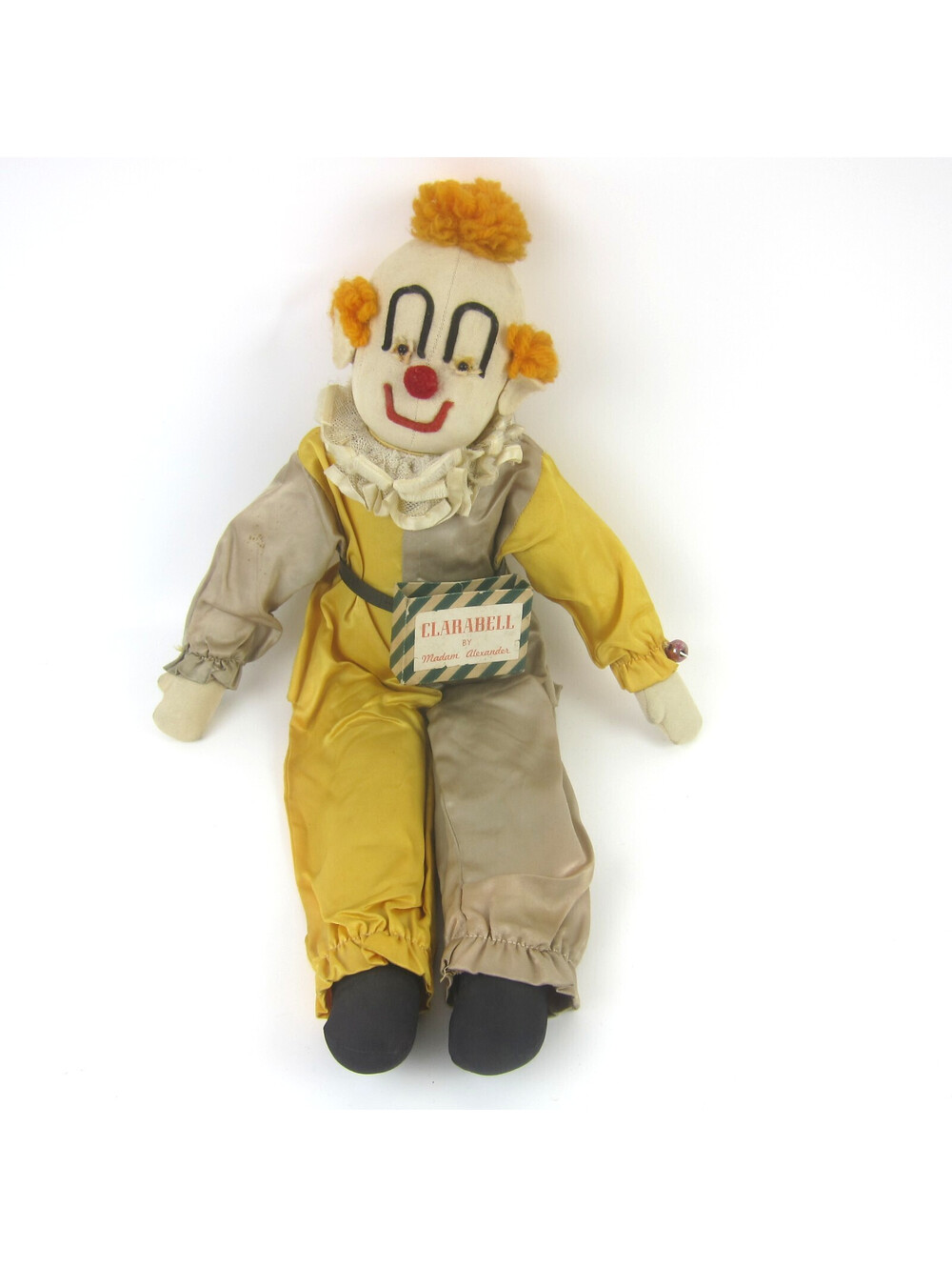 Vintage Clarabell The Clown Doll Madame Alexander 19.5" Howdy Doody Show 1950s